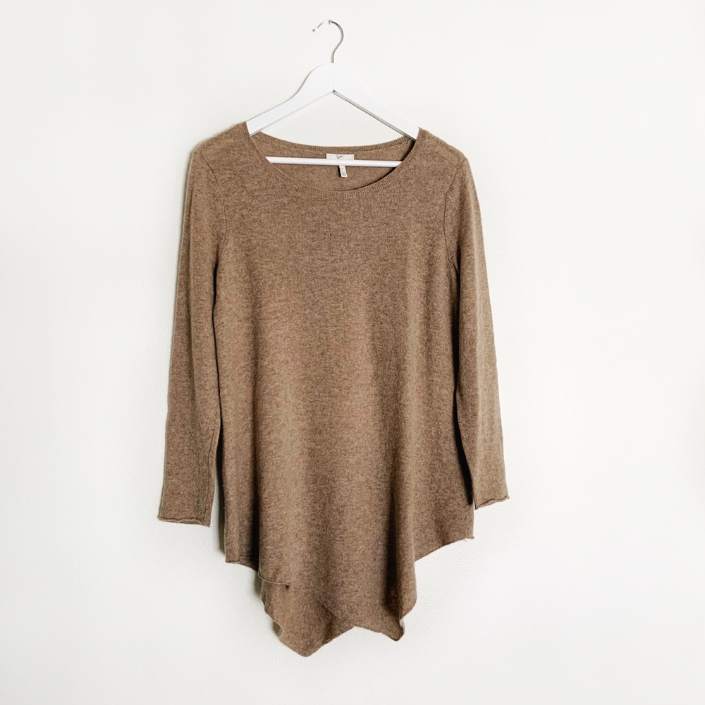 Joie Tambrel Asymmetrical Sweater Tan Cashmere Wool S - Picture 4 of 7